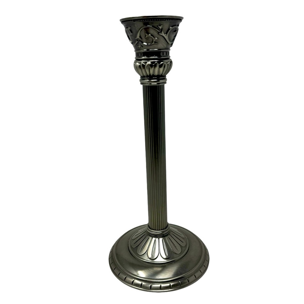 1 Beautiful Classic Creations Satin Silver Taper Candle Holder 10.5” PartyLite